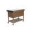 Outdoor Wicker Bar Cart, Patio Wine Serving Cart W/Wheels, Rolling Rattan Beverage Bar Counter Table W/Glass Top For Porch Backyard Garden Poolside Party, Brown