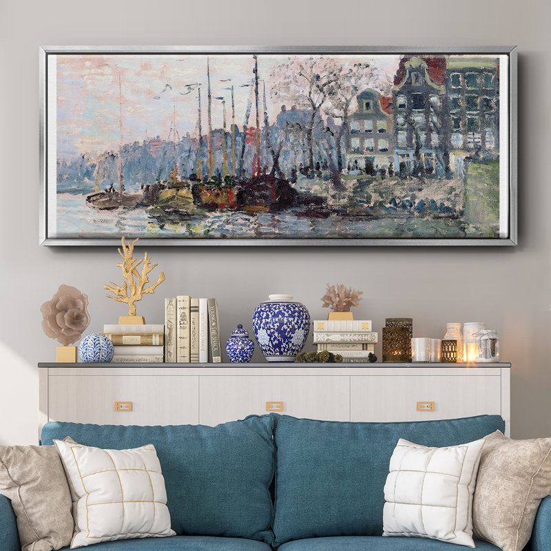 Vue du Kromme Waal à Amsterdam - toile encadrée