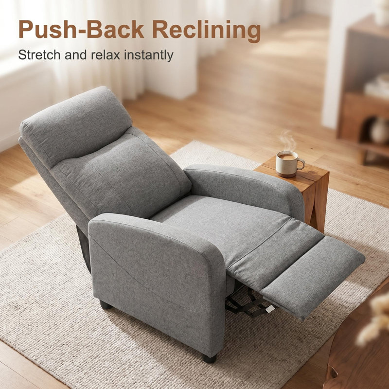 25.2" Wide PU Leather Single sofa recliner, adjustable seat  , with lumbar support design and  Remote Control