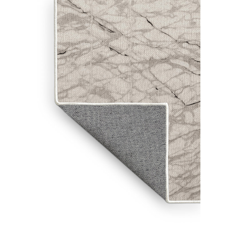 Machine Washable Beige Area Rug, Runner 2' x 4'