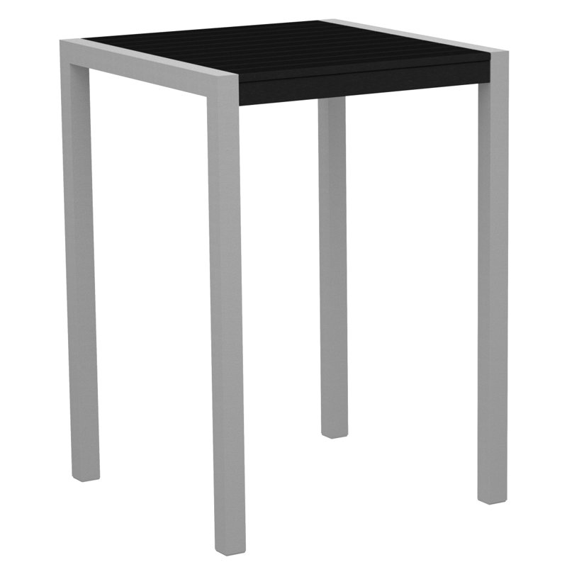 Table de bar POLYWOOD MOD 30 ", Argent texturé, Noir