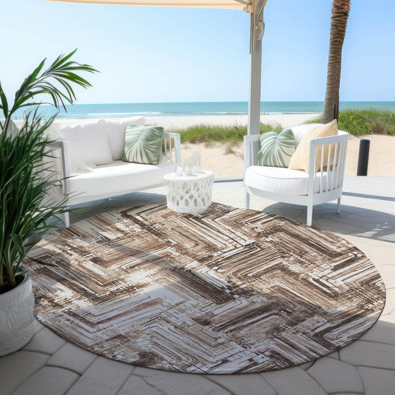 Tapis intérieur / extérieur Carletha, Rond 8 pi