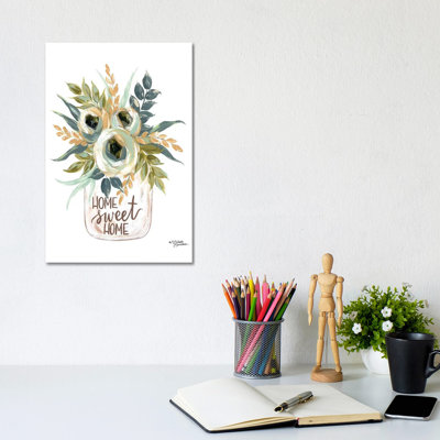 Home Sweet Home Flowers by Michele Norman - Wrapped Canvas Print