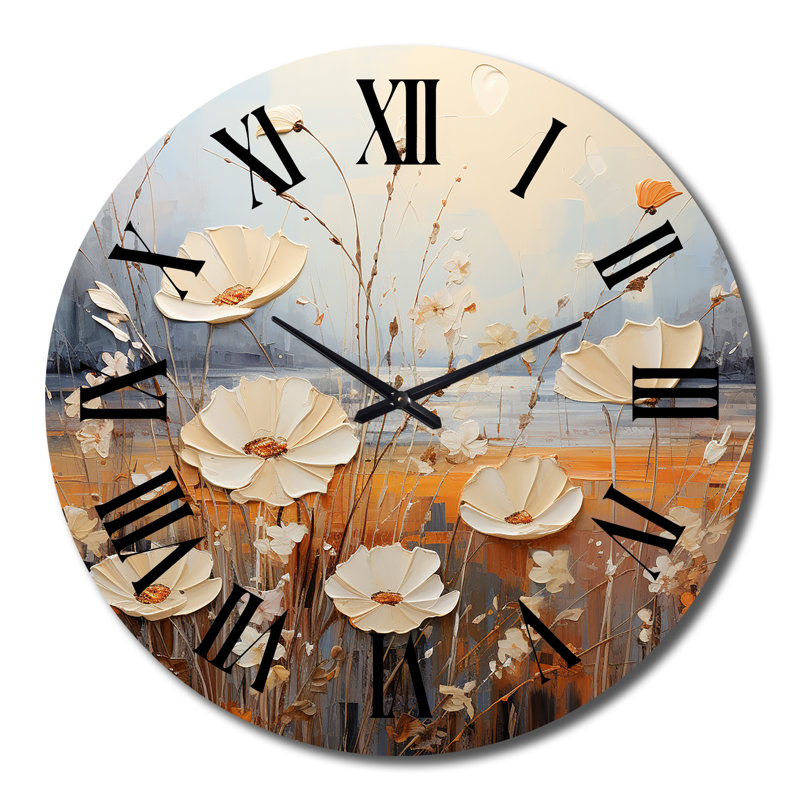 Chloeigh - Horloge murale florale, Très grand
