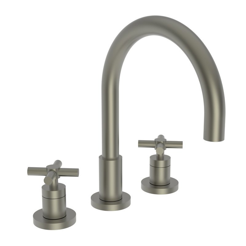 East Linear Double Handle Kitchen Faucet, Polished Nickel, Cross