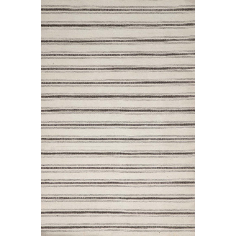 Textures Wool Striped Area Rug in Blue, Rectangle 6' x 9'