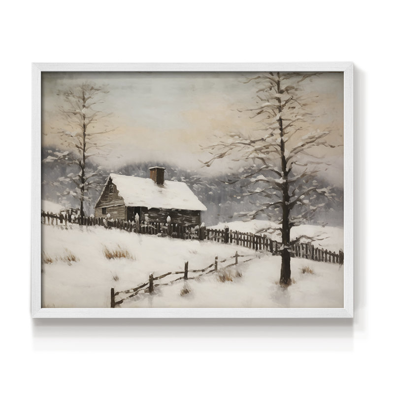 Paysages rétro - Cxxxi - impression encadrée - réaménageable, H 16 po x l 20 po, Blanc