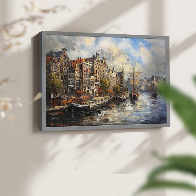 Série nautique - CC - Reproduction encadrée - Restickable, H 16 po x l 20 po, Gris