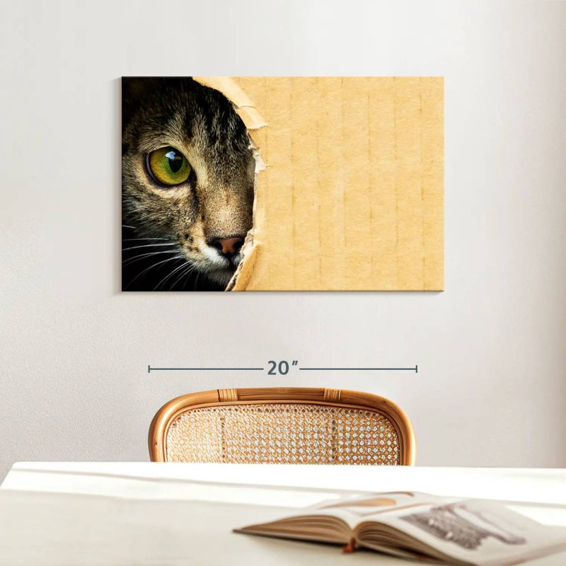 Hole Peeking Cat, 16" H x 24" W