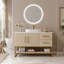 Meuble-lavabo moderne de 36 po avec lavabo vasque en céramique, meuble autoportant d'appoint doré-1469036290