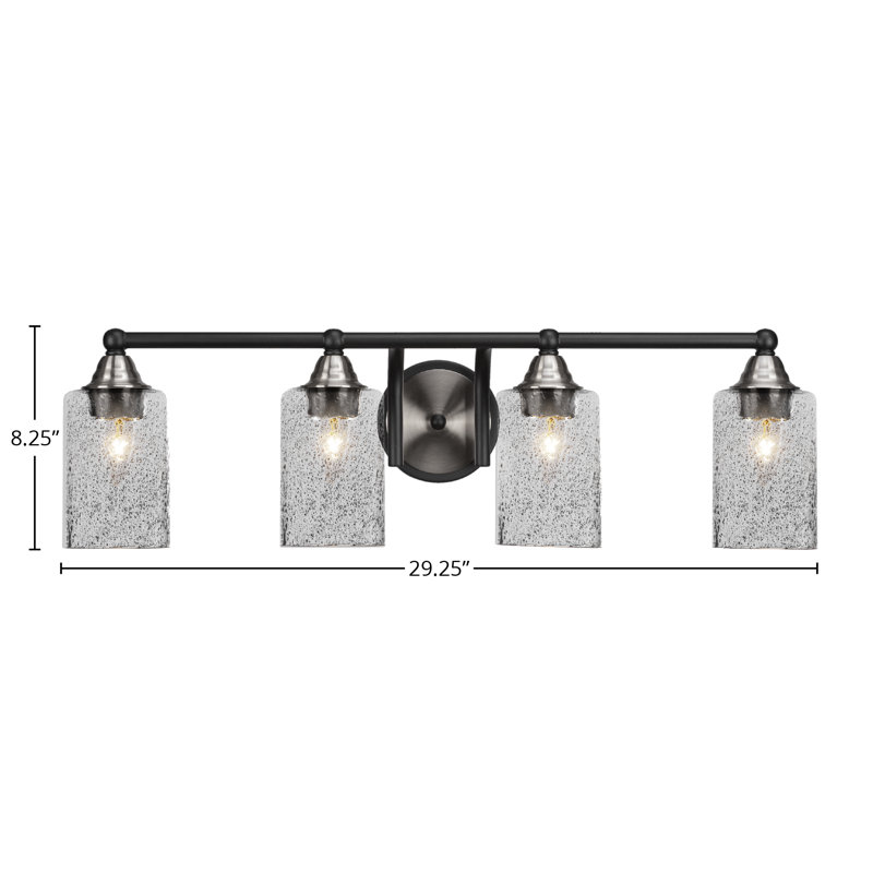 Ahern 4-Light Bath Bar, Matte Black/Brushed Nickel