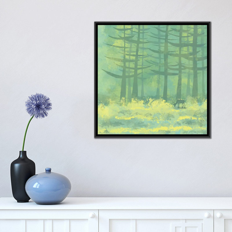 « The clearing » par Nic squirrell-impression, H 18 po x l 18 po x 1,5 po, Toile avec cadre noir, Pas de tapis