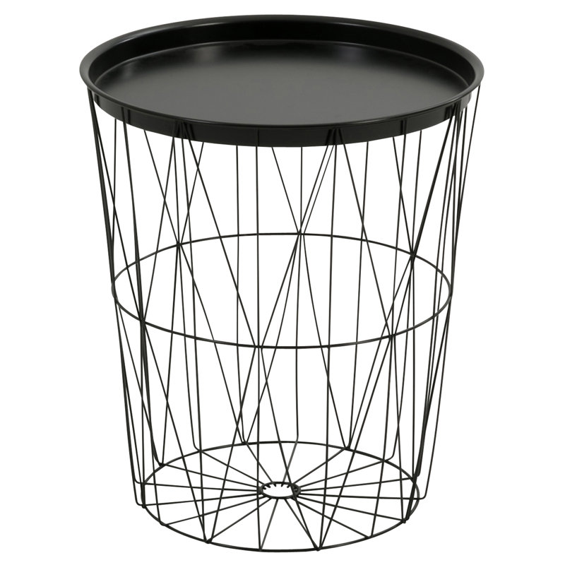 Brazil Tray Top Drum End Table, Anthracite