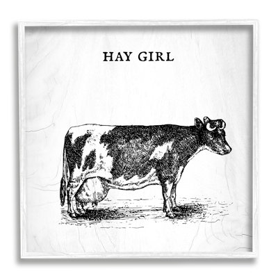 " Hay Girl Funny Phrase Farmhouse Dairy Cow Pun " by Daphne Polselli