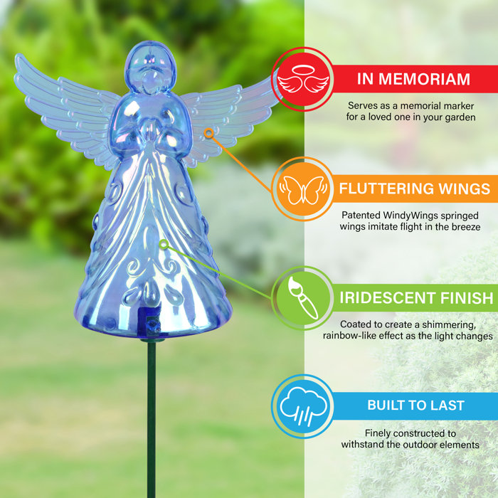 Exhart 2 Piece Angel WindyWing Garden Stakes, 4.5 by 30 Inches | Wayfair