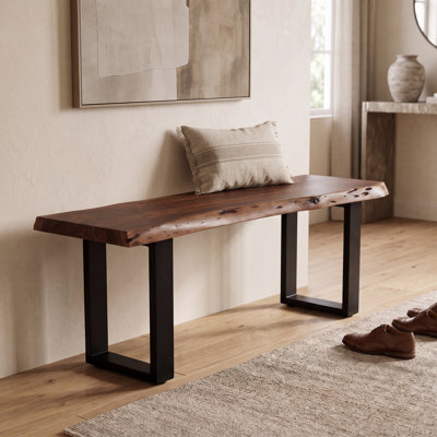 Beames 48" Live Edge Solid Wood Bench