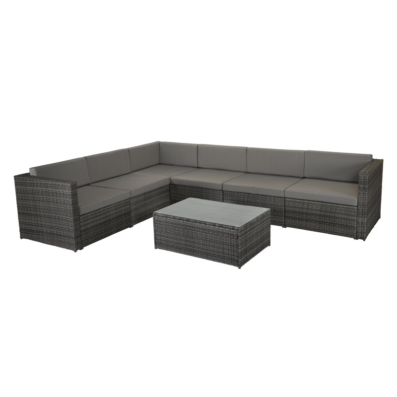 Bogarella 5 Seater Rattan Effect Sofa Set