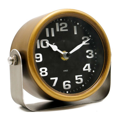 Vintage Steampunk Desk Shelf Clocks,Mantle Clock,Decorative Battery Operated Table Top Clock,Quiet Non-Ticking,Small Clocks For Living Room,Bedroom,Office
