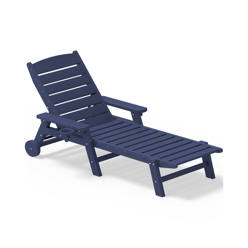 Grzedzinska Reclining Outdoor Lounge Adirondack Chair, Navy