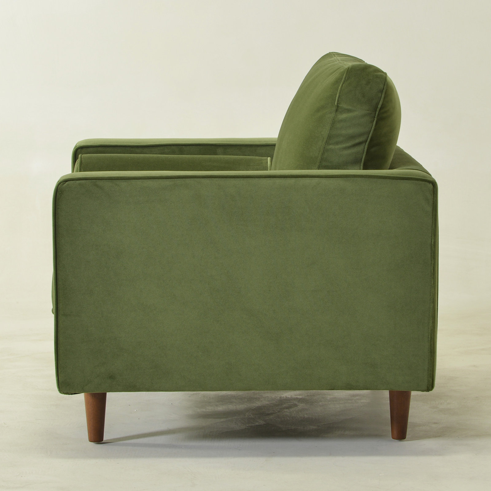 Geo Linen Armchair, Olive Green Velvet