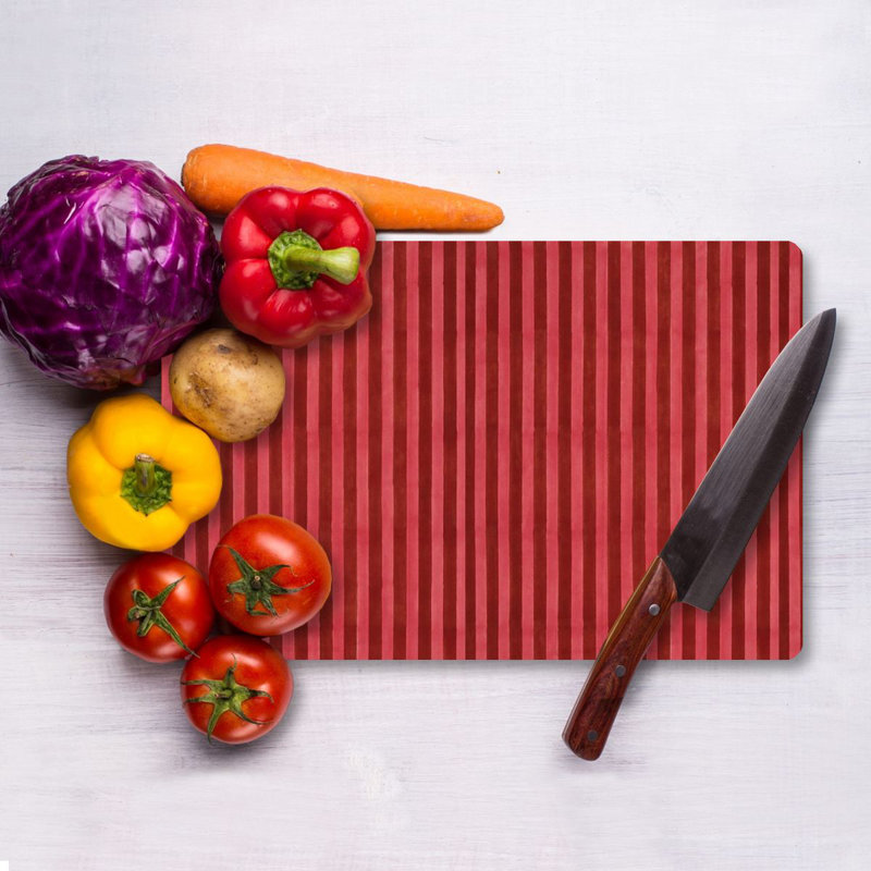 Flourish Premium Tempered Glass Cutting Board, 11.8 x 15.7 inches | Antibacterial, Easy Clean, Non-Slip Silicone Feet | 100% Durable Glass, Thickness: 0.16 inches | Ideal for Kitchen Prep, Safe & Stylish Cooking Solution