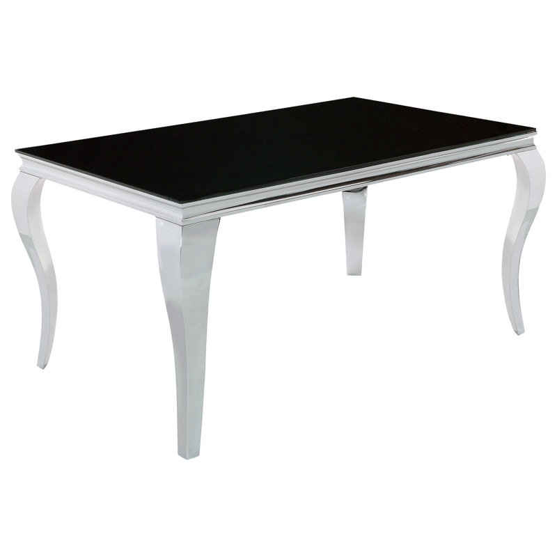 Table de salle à manger avec ceinture noire et miroir