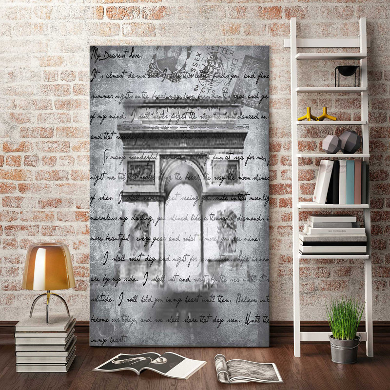 Vintage Paris 1 en gris (vertical) par Jodi - impression, Toile tendue, H 40 po x l 24 po x P 1,5 po