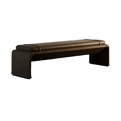 Navjodh Leather Match Upholstered Bench