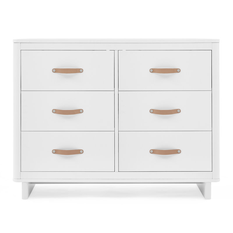 Skye 6 Drawer Dresser With Interlocking Drawers By Delta Children - Greenguard Gold Certified, White/Brown