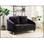 Causeuse moderne chic en velours noir Livia