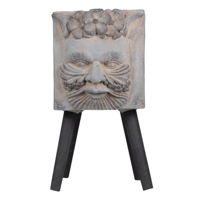 Magnesium Oxide Greek Statue Planter - 15.4Lbs Gray 11.4" X 13" 22.4" For Home & Entryway 11.4X13x22.4 Inches With Legs Patio