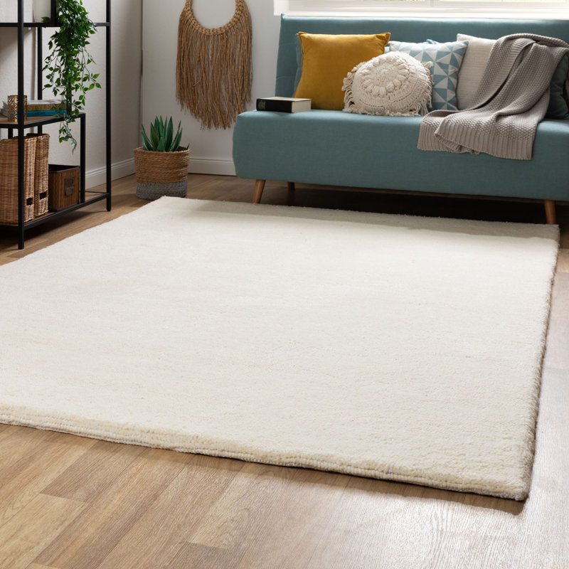 Daulton Wool Hand Knotted Area Rug, Cream coloured, Rectangle 120 x 180cm