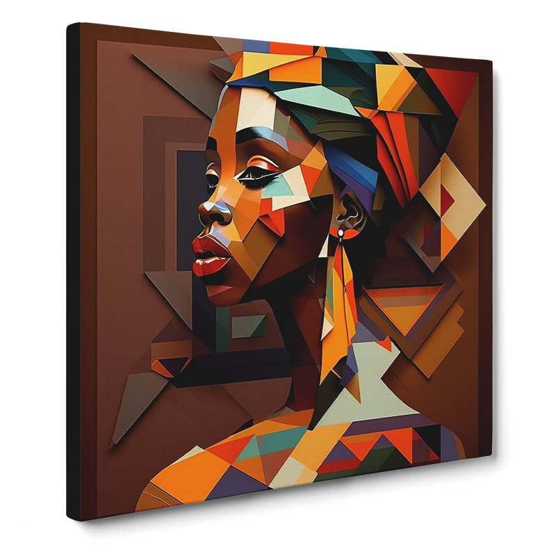 African Woman Cubism No.1 - Wrapped Canvas, 50cm H x 50cm W x 3cm D