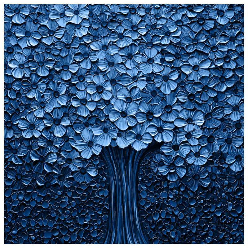 Blue Flower Tree Comforter, Twin Extra Long