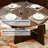 Round Dining Table for 4, Farmhouse Kitchen Table with Sturdy Triangular Pedestal Base for Dining Room, Apartment, or Living Room-554163317