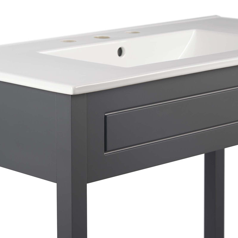 Modway Altura 36" Bathroom Vanity, Gray, White