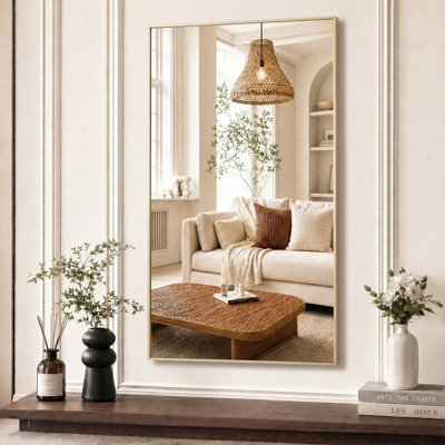 Vertical/Horizontal Rectangular Aluminum Framed Wall Mounted Vanity Mirror