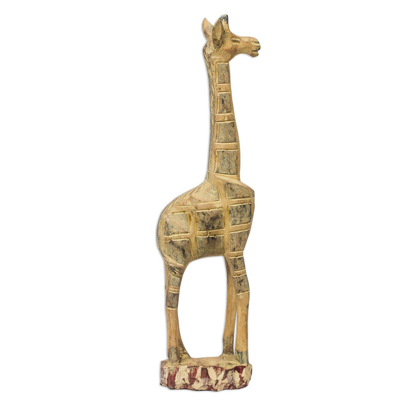 Figurine en bois giraffe musing Edwyn