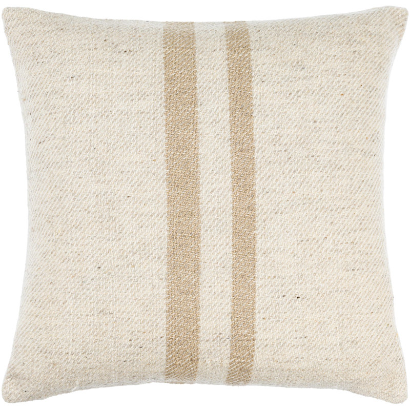 Coussin Becki Owens x Livabliss Brett, H 20 po x l 20 po, Housse de coussin seulement - sans coussin, Crème / brun