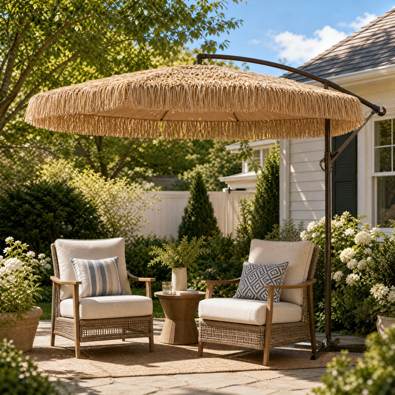 Parasol en porte-à-faux Buendia, H 99,6 po x l 117,6 po x P 117,6 po