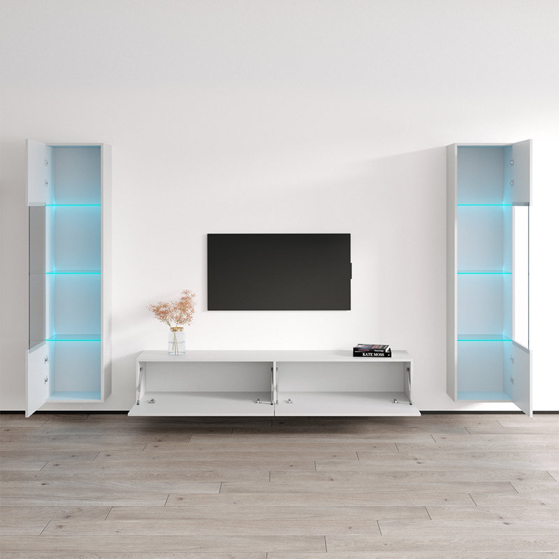 Meuble audio-vidéo 102,5 po Gisberto, Blanc