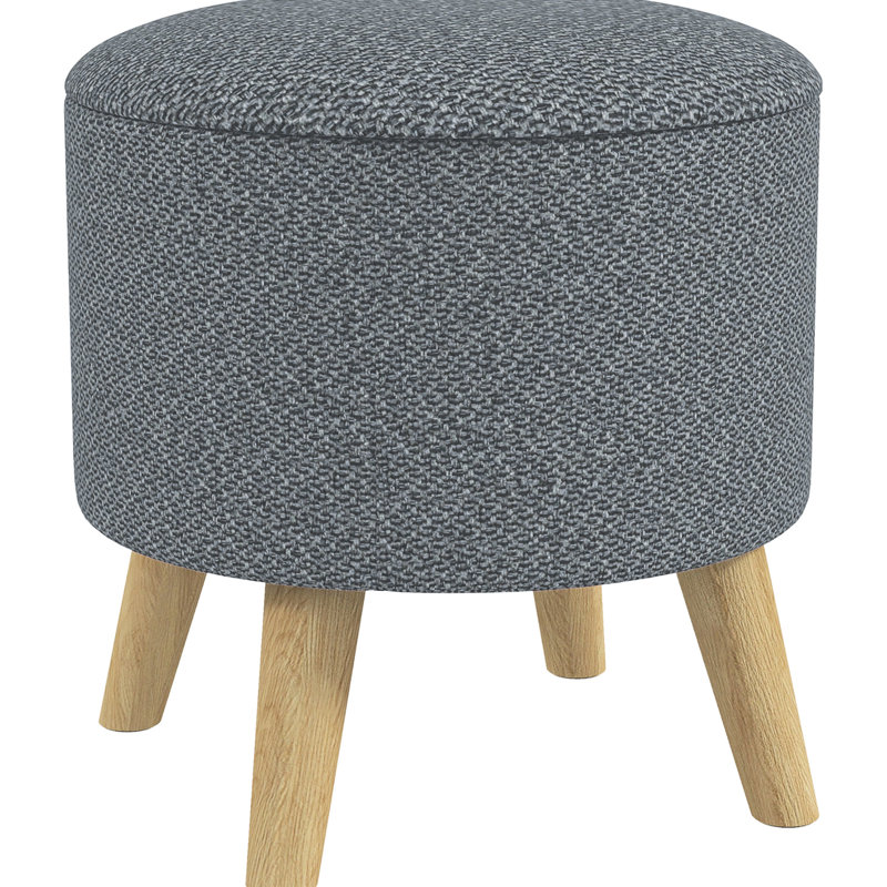 Round Grey Foot With Hidden Storage And Comfort Padding Cushion Box