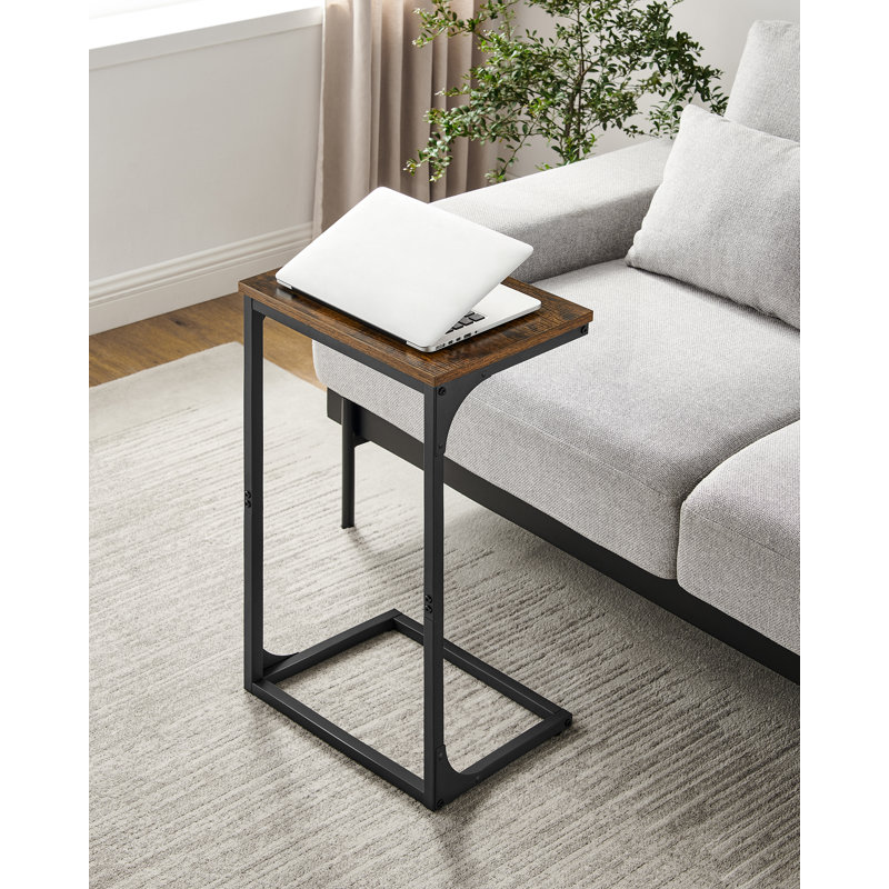 Aryell Pedestal End Table, Rustic Brown, Black