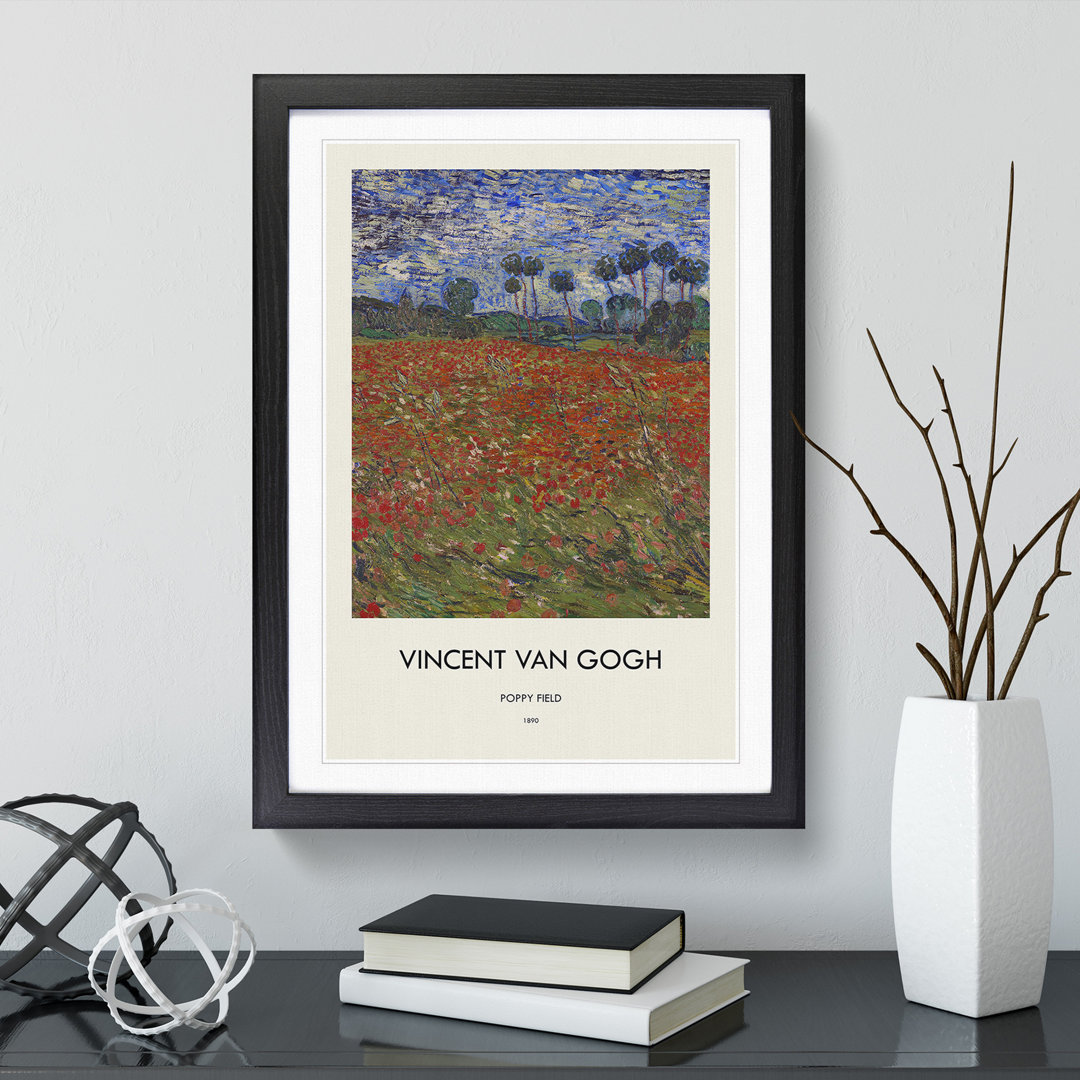 Poppy Field Print by Vincent Van Gogh - Picture Frame Painting