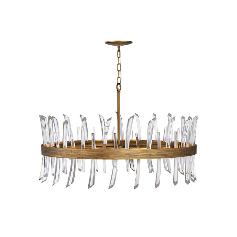 10 - Light Chandelier, Burnished Gold