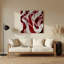 Art mural rouge en métal Christmas Canes