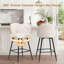 Ensemble de 3 tabourets de bar pivotants Levick, tabourets de bar à hauteur de comptoir avec dossier et pieds en métal - Beige-2074148435