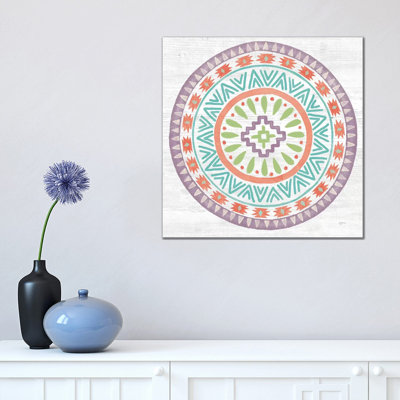 Lovely Llamas Mandala II 1 Piece Wrapped Canvas Painting