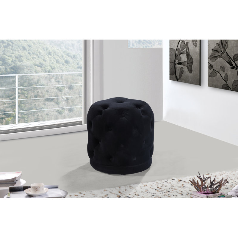Repose-pieds de 18 po Olivios, Velours noir