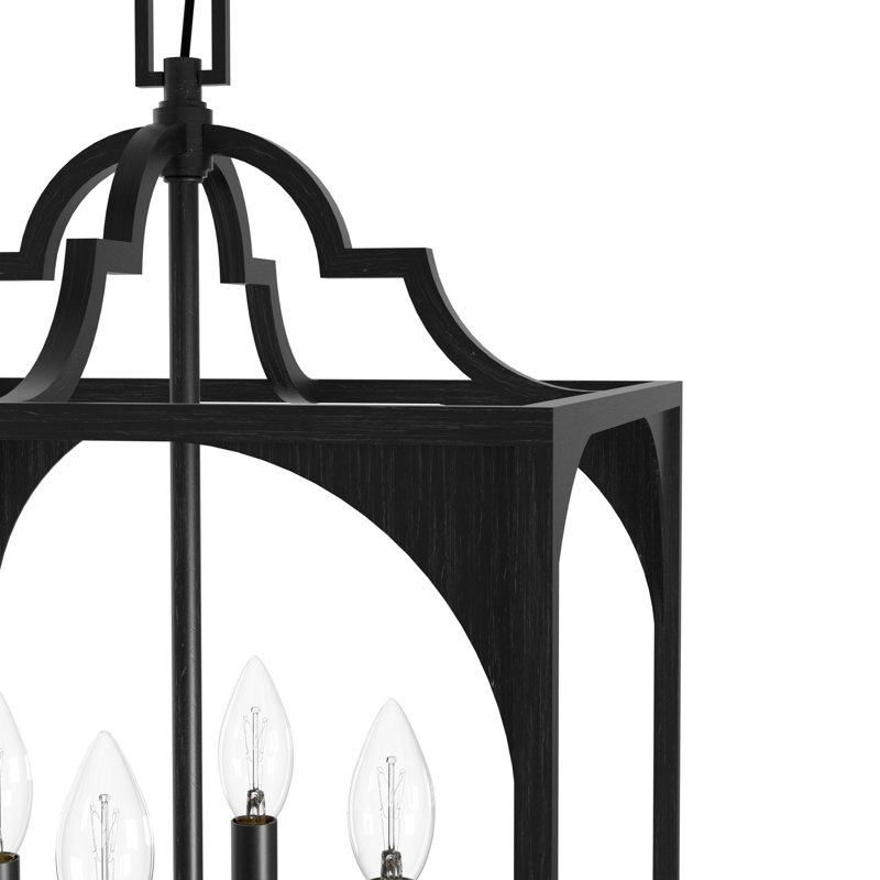 Highland Hill 4 Light Square Pendant, Large, Rustic Iron
